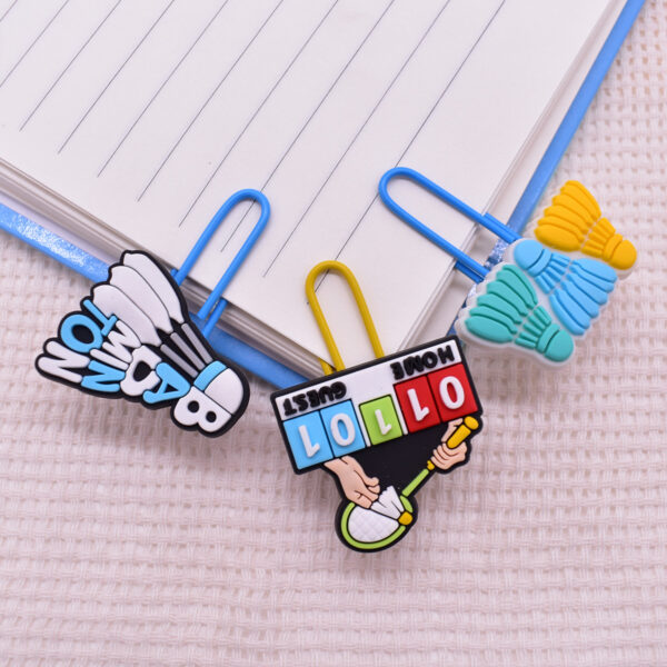 oly-5edc9984046993d8a9a906adce57e9f6 Wholesale Cartoon Badminton Paper Clip Bookmark