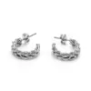 PVD Coated Real Gold Plated 18K Gold Twist Titanium Steel Simple Style Waterproof Non Tarnish Ear Studs