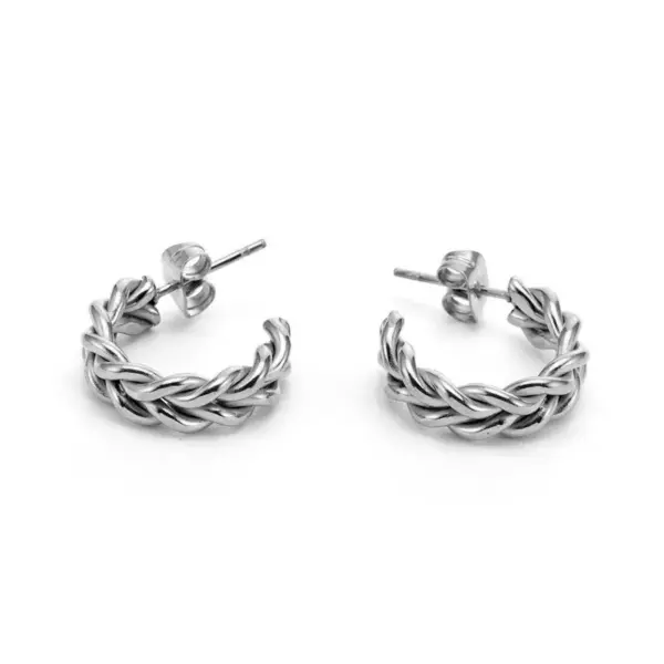 PVD Coated Real Gold Plated 18K Gold Twist Titanium Steel Simple Style Waterproof Non Tarnish Ear Studs