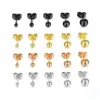 PVD Coated 18K Gold Real Gold Plated Solid Color 201 Stainless Steel Simple Style Waterproof Non Tarnish Ear Studs