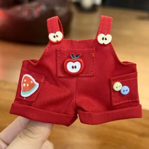 Red apple button overalls