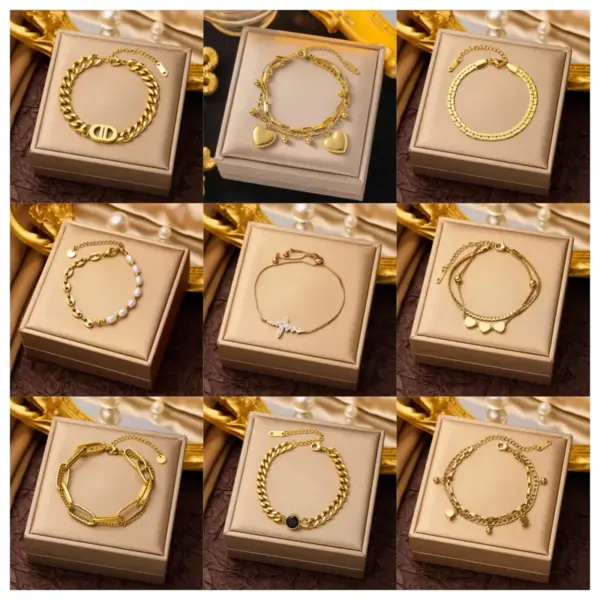 Geometric 304 Stainless Steel Simple Style Commute 304 Stainless Steel Bracelets