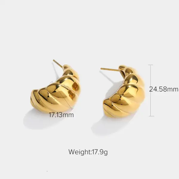 Wholesale Letter Plating 316 Stainless Steel PVD Coated Earrings
