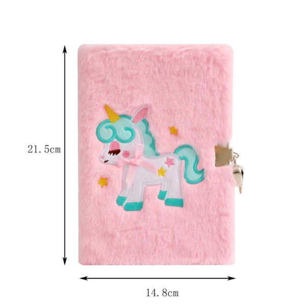 Wholesale Cartoon Unicorn Plush Notebook with Lock Cartoon Diary