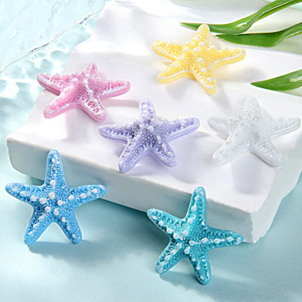 Wholesale small size simulation starfish resin accessories DIY hairpin shoe buckle resin small accessories DIY storage box cross-border explosions