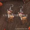 Wholesale Cute Christmas reindeer acrylic 2D creative design holiday decoration gift earrings