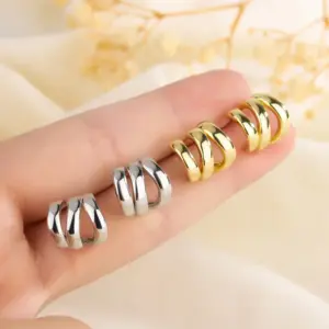 Wholesale 1 Pair Elegant Solid Color Plating Copper Ear Studs