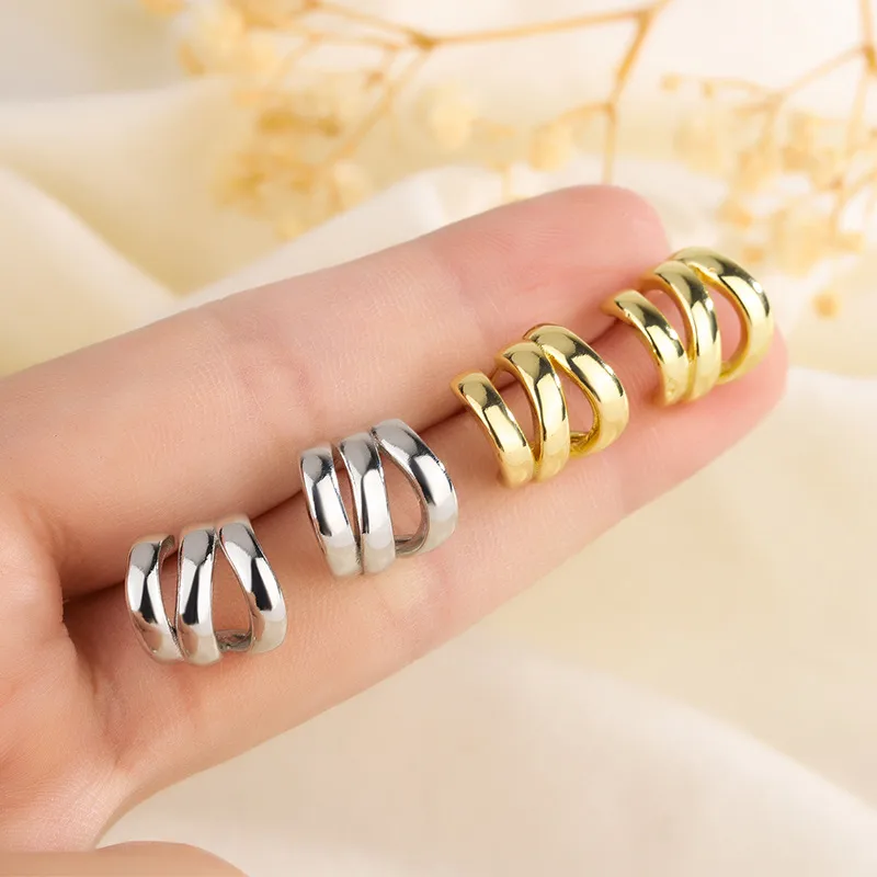 Wholesale 1 Pair Elegant Solid Color Plating Copper Ear Studs