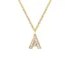 Wholesale PVD Coated Real Gold Plated Letter Stainless Steel Titanium Steel Waterproof Non Tarnish 304 Stainless Steel Pendant Necklace