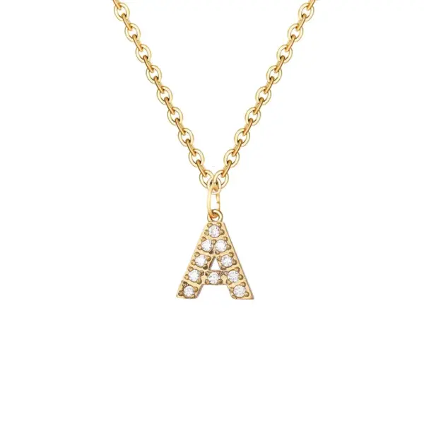 Wholesale PVD Coated Real Gold Plated Letter Stainless Steel Titanium Steel Waterproof Non Tarnish 304 Stainless Steel Pendant Necklace