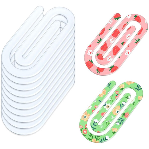 Wholesale Blank unfinished transparent acrylic paper clip bookmark DIY paper clip notebook file book card holder printing
