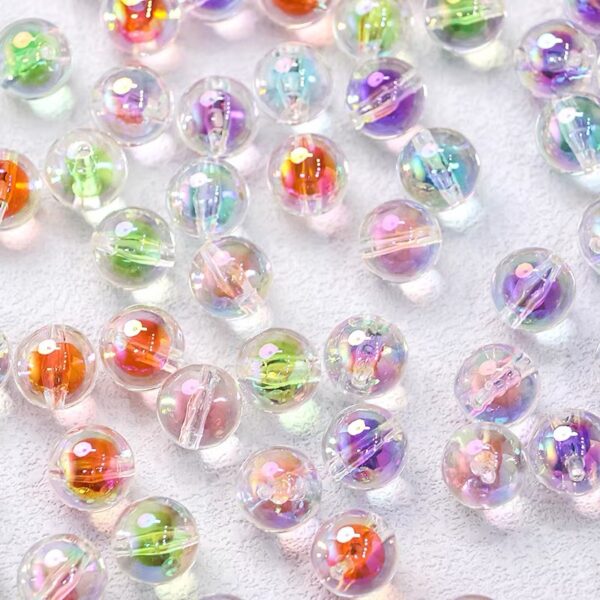 Wholesale 16mm High goods uv transparent sugar heart round beads straight hole beaded diy handmade mobile phone chain bracelet material jewelry accessories