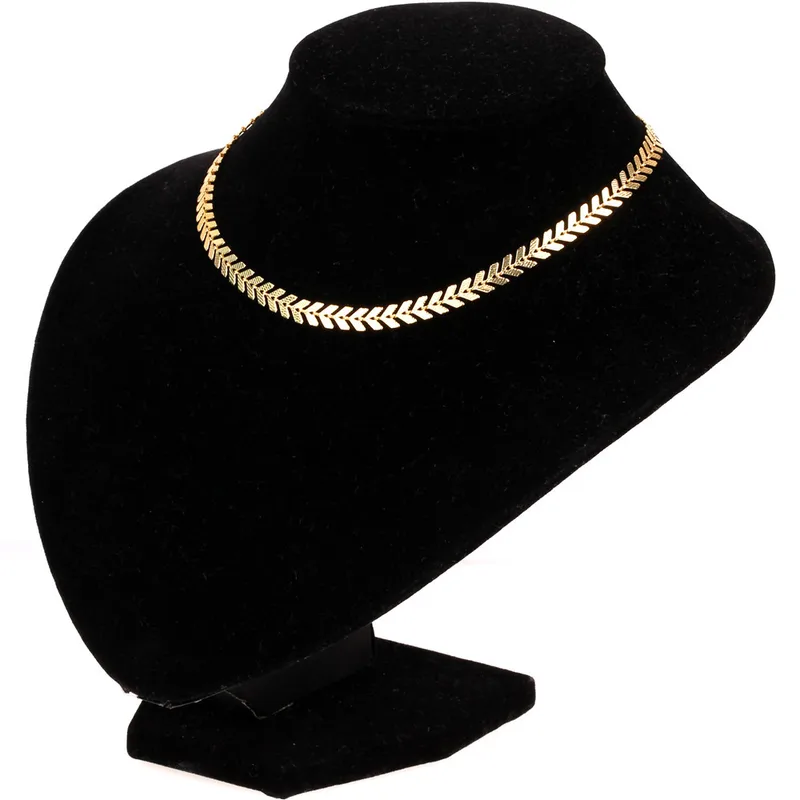 Wholesale Fashion New Fishbone Chain Hot-sale Real Gold Plated Color Preservation Sequin Copper Necklace Wholesale