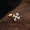 Wholesale Stainless Steel Micro-Set Zirconia Ear Studs Simple Piercing Jewelry Punk Style Unisex Animal Zodiac Heart Pattern Earrings