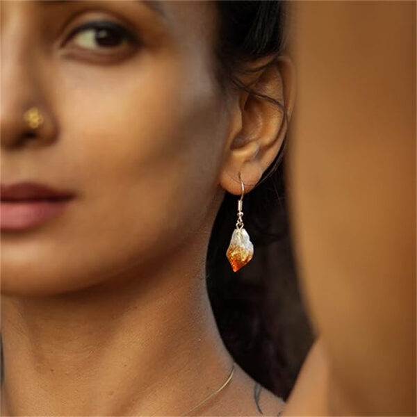 Wholesale Natural Irregular 2-3CM Citrine Earrings Cross Border Hot Mother's Day Gift