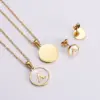 Wholesale PVD Coated 18K Gold Plated Letter Stainless Steel Simple Style Waterproof Non Tarnish