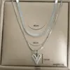 Ion Plating (IP) Heart Shape 304 Stainless Steel Basic Waterproof Non Tarnish 304 Stainless Steel Double Layer Necklaces
