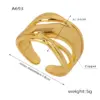 Wholesale Elegant Retro Geometric Copper Plating 18k Gold Plated Open Rings