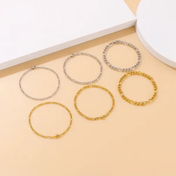 PVD Coated 18K Gold Plated Geometric Titanium Steel Fashion Waterproof Non Tarnish 304 Stainless Steel Lobster Trier Clasp Closure Bracelets