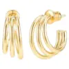 PVD Coated 18K Gold Real Gold Plated Solid Color 201 Stainless Steel 304 Stainless Steel Fashion Waterproof Non Tarnish Earrings