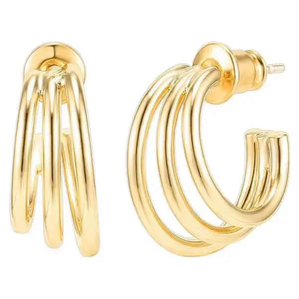 PVD Coated 18K Gold Real Gold Plated Solid Color 201 Stainless Steel 304 Stainless Steel Fashion Waterproof Non Tarnish Earrings