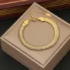 Wholesale PVD Coated 18K Gold Real Gold Plated Geometric Stainless Steel Simple Style Waterproof Non Tarnish 304 Stainless Steel Bracelets