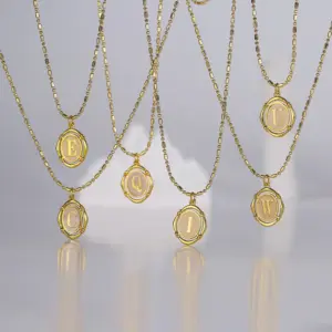 Wholesale Simple Style Letter Copper Gold Plated Pendant Necklace 1 Piece