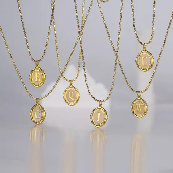 Wholesale Simple Style Letter Copper Gold Plated Pendant Necklace 1 Piece