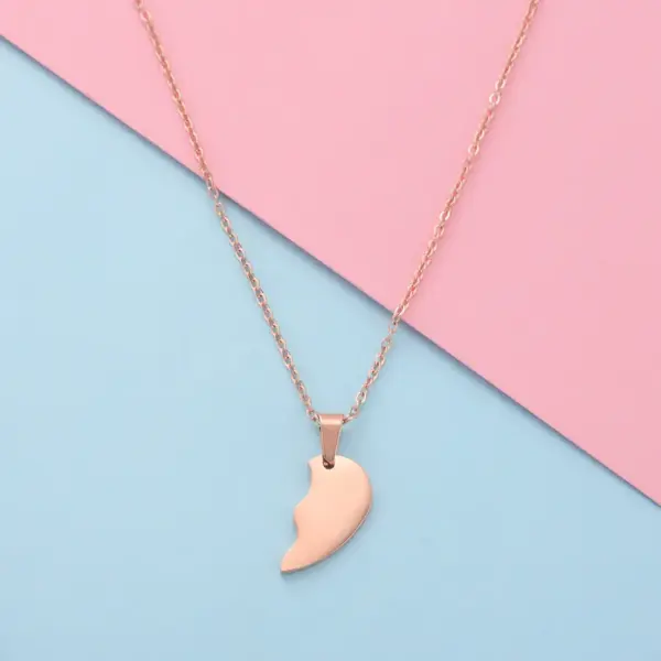 304 Stainless Steel Heart Shape PVD Coated 18K Real Gold Plated Simple Style Waterproof Non Tarnish Necklace