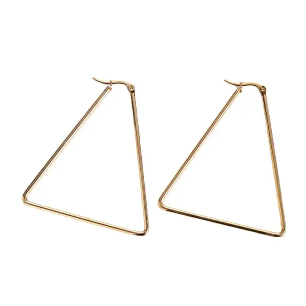 Wholesale PVD Coated Imitation Gold Geometric Stainless Steel Simple Style Waterproof Non Tarnish Earrings