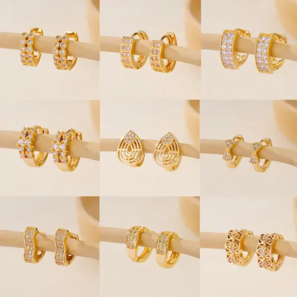 Wholesale 1 Pair IG Style Simple Style Round Heart Shape Inlay Copper Zircon Earrings