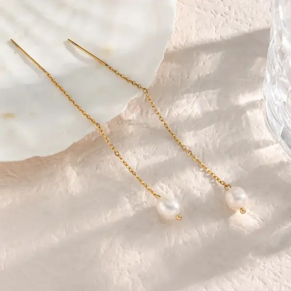 Wholesale Women'S 304 Stainless Steel PVD Coated 18K Gold Plated Pearl Plating Solid Color Bracelets Earrings Necklace Imitation Pearl Jewelry