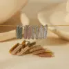 PVD Coated Real Gold Plated 18K Gold Square Rectangle 304 Stainless Steel Vintage Style Waterproof Non Tarnish Ear Studs