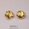 Wholesale 1 Pair French Style Round Plating 304 Stainless Steel Imitation Gold Electroplating Ear Studs