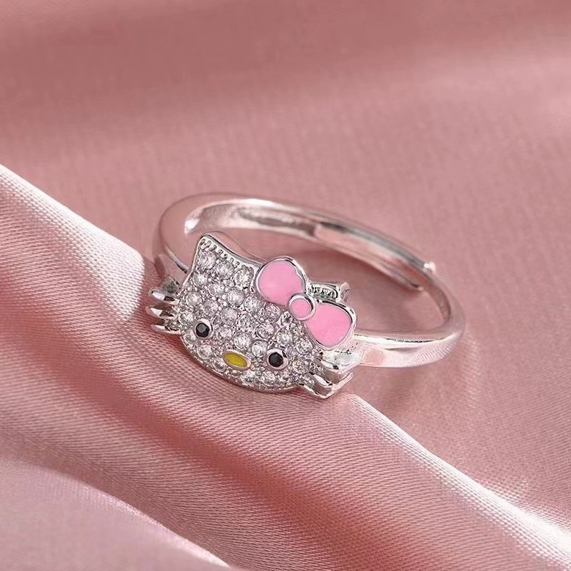 Wholesale Cat Opening Ring Female Student Best Friend Cute Meow Ring Cartoon Sweet Cat Ring