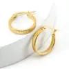 Wholesale Fashion Round Gold Plated 304 Stainless Steel 18K Gold Plated Stainless Steel Earrings