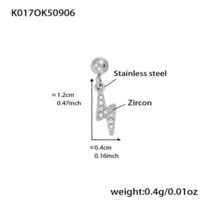 K017-Steel Color Lightning Zircon Pendant