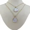 Fashion Human Round Copper Inlaid Shell Necklace 1 Piece