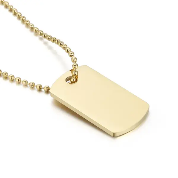 Wholesale 304 Stainless Steel Square PVD Coated 18K Real Gold Plated Simple Style Waterproof Non Tarnish Plating Pendant Necklace