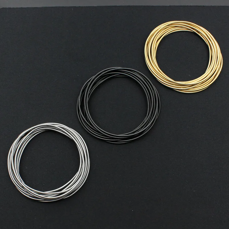 Wholesale Simple Style Solid Color Stainless Steel Plating Bangle 1 Piece