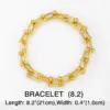 Wholesale 1 Piece Fashion U-shaped Lock Copper Patchwork Plating Bracelets Earrings Necklace