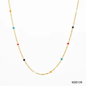 Kdd139 Necklace Gold + Color / 14K
