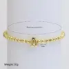 Wholesale Copper Beaded Plating Letter Bracelets