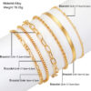 Wholesale European and American Cross-Border Bohemian Normcore Hand Jewelry Metal Chain Women's Set 6 Multi-Layer Chain Simple Bracelets