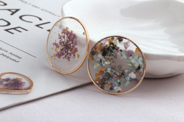 Wholesale DIY Jewelry Accessories Material Retro Glue Transparent Immortal Flower Pearl Earrings Earrings Pendant Stars