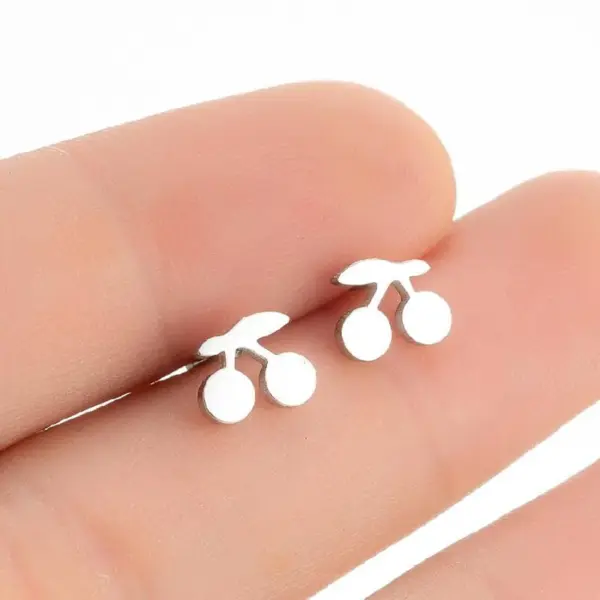 PVD Coated Real Gold Plated Fruit Stainless Steel Simple Style Waterproof Non Tarnish Ear Studs