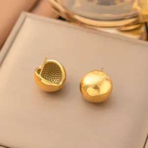 30 [Ag245] Spherical Earrings / Gold