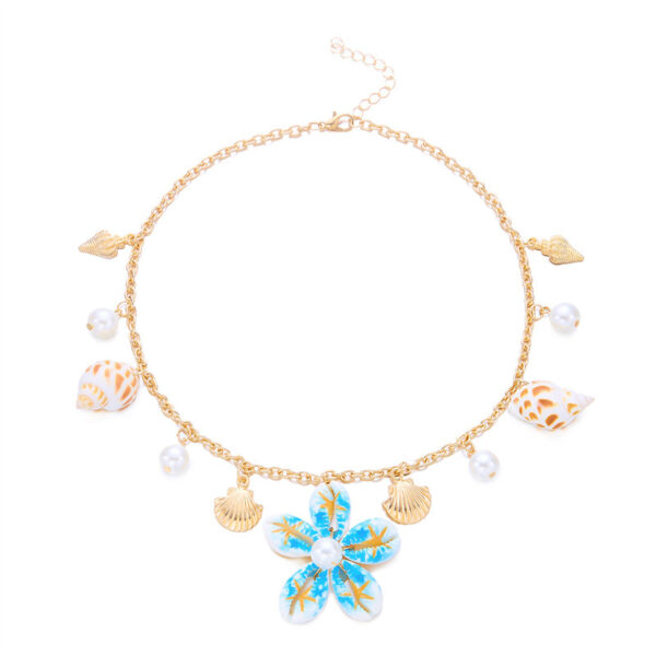 oly-5f6f4315ce630b89db3b9fa1129a104d Wholesale European and American Fashion All-match Summer Hand-woven Shell Flower Necklace Popular Ladies Necklace Beach Casual Accessories