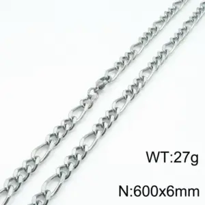Steel Color 600 * 6mm = Necklace KN197218-Z