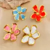 PVD Coated Real Gold Plated 18K Gold Flower 304 Stainless Steel Casual Retro Simple Style Waterproof Non Tarnish Open Rings